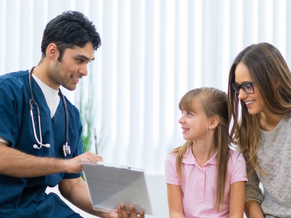 Nurse with family