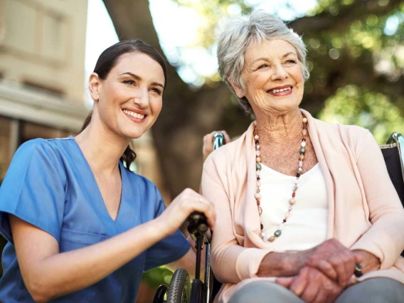 Young nurse spending time with a senior woman