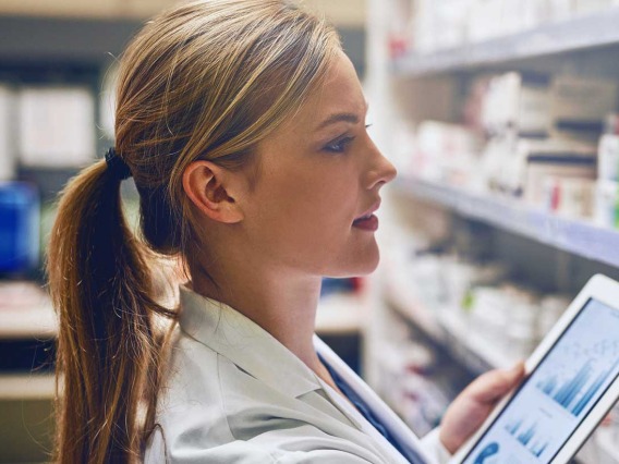 woman working in pharmacy