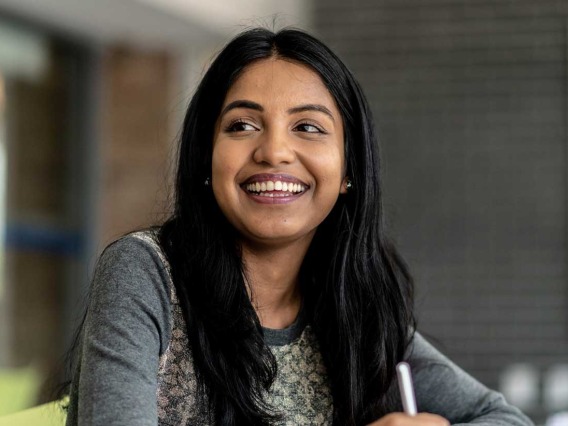 Smiling Adult female student