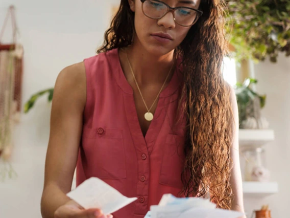 Business owner working on budget