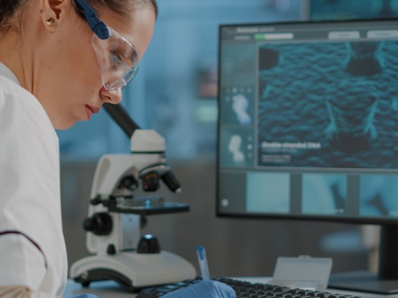 Biologist working in a lab