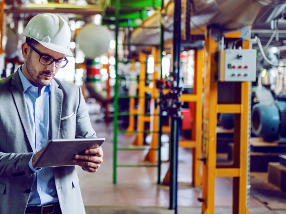 Engineering manager working with a safety checklist