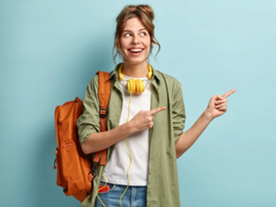 Student looking happy