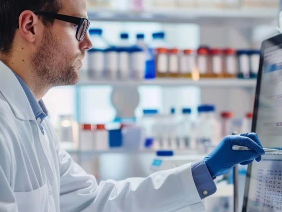 Immunobiologist working in a laboratory 