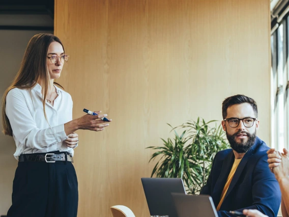 Marketing colleagues attending a meeting 