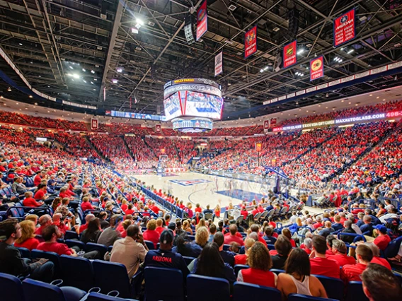 Basketball game at University of Arizona's McKale Memorial Center