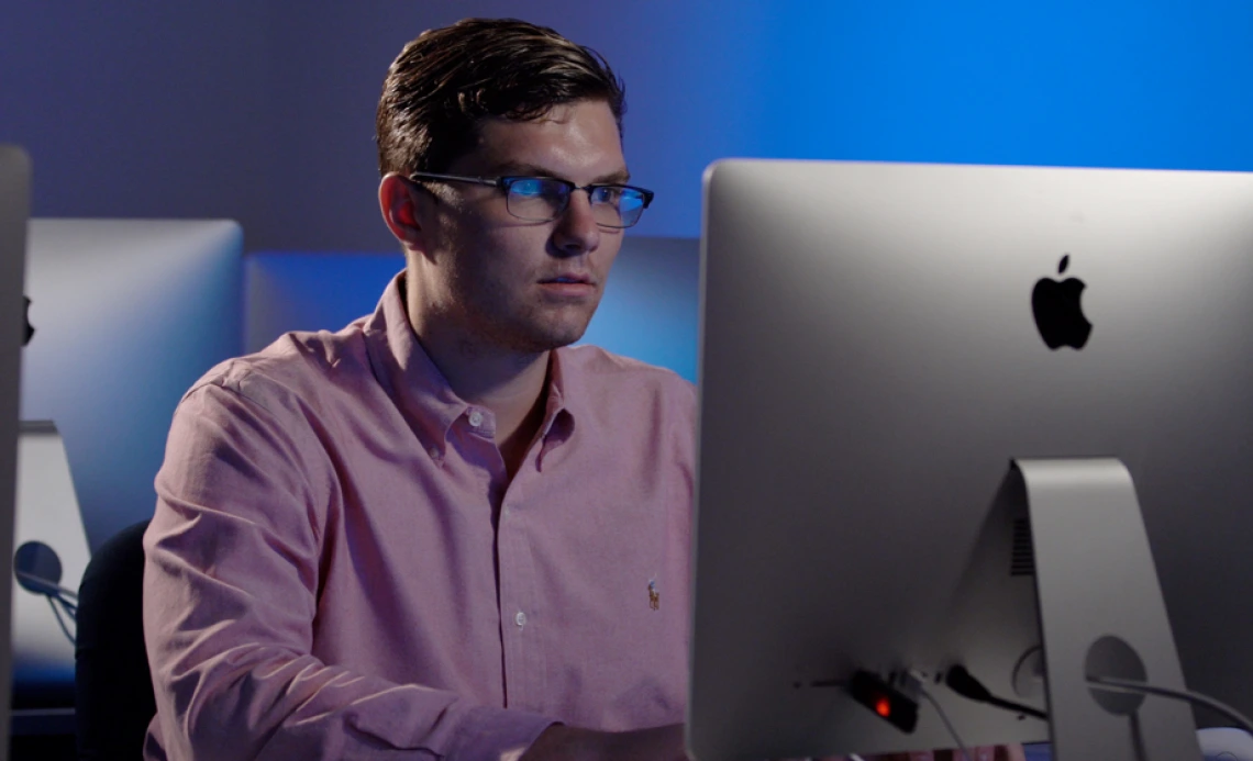 Student working at computer