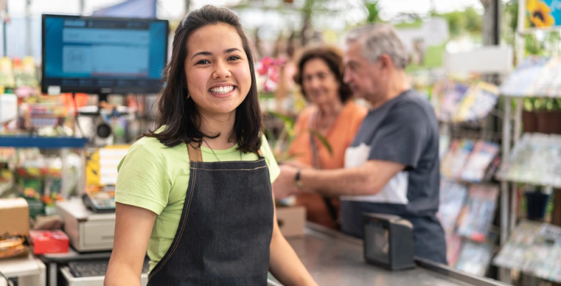 Photograph of a store employee