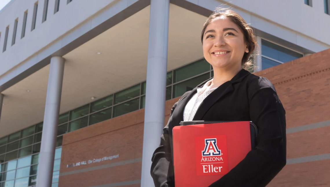 Eller business student on campus