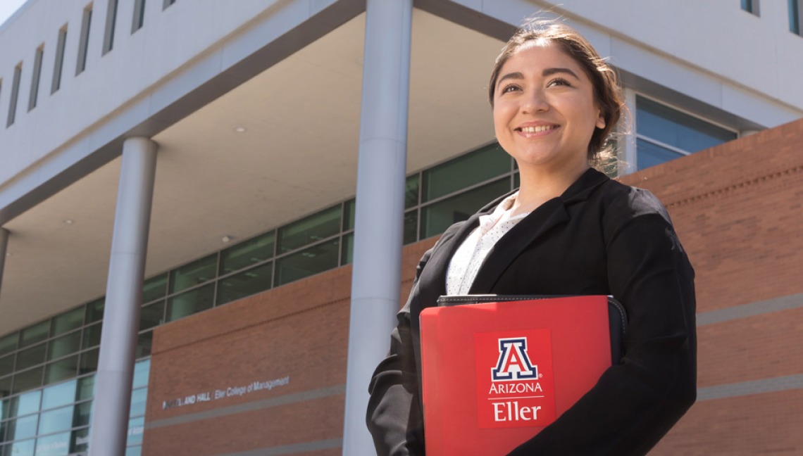 Eller business student on campus