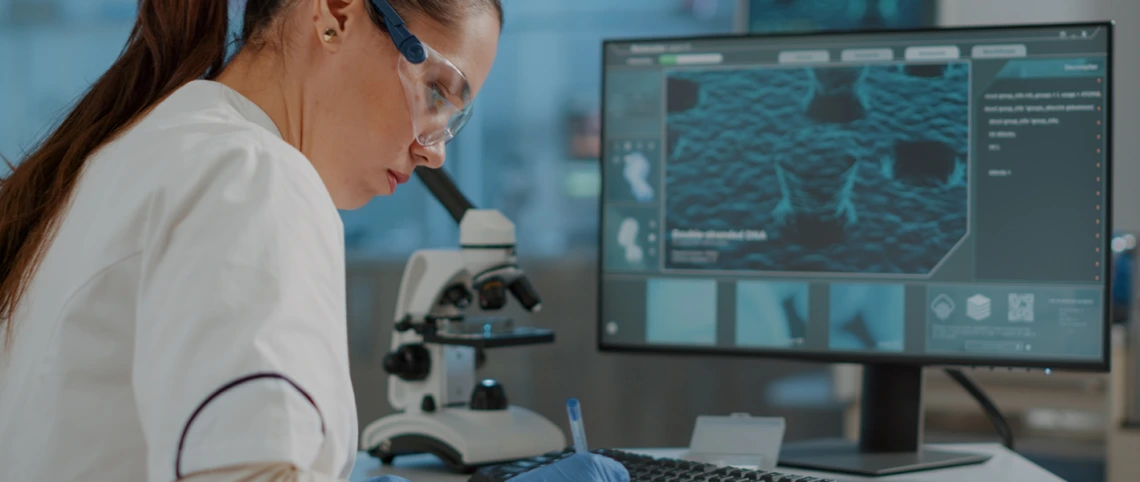 Biologist working in a lab