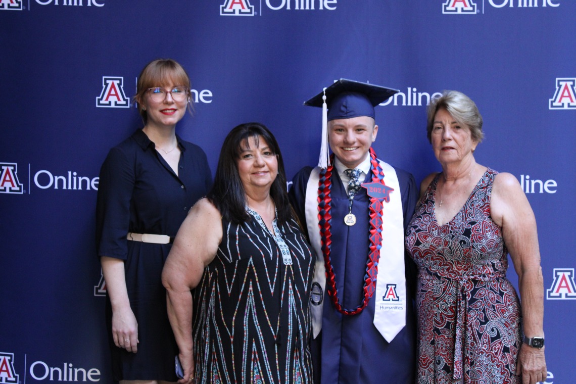 Graduating student with relatives