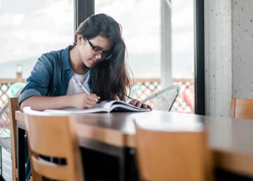 Student studying