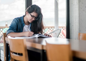 Student studying