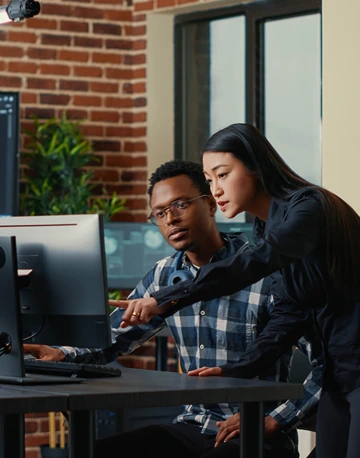 Male and Female doing cyber operations