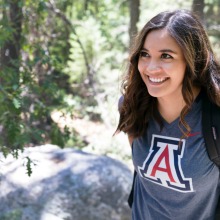 Girl smiling with Arizona t-shirt