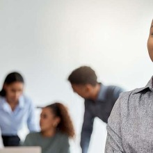 Career woman in conference room