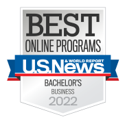 US News and World Report Best Online Programs Bachelor's Business 2022 Badge