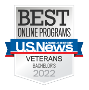 U.S. News and World Report Best Online Programs Veterans Bachelor's 2022 Badge