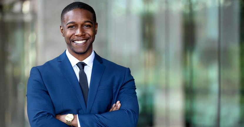 African American Businessman smiling