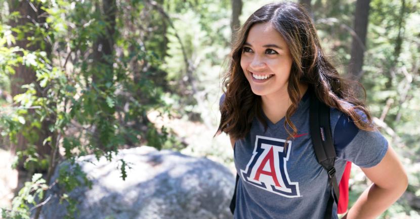 Girl smiling with Arizona t-shirt