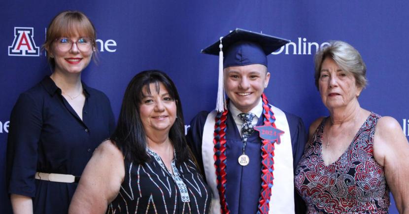 Derrek Ingalls graduation photo with family members