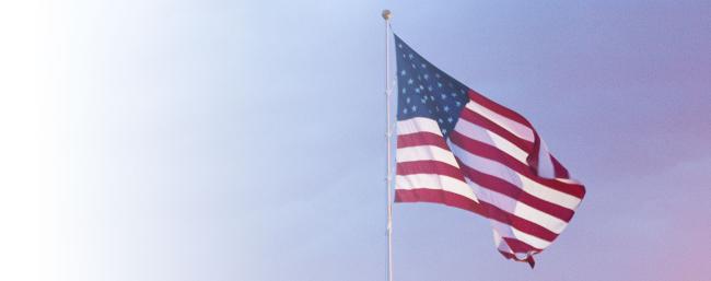 U.S. flag in the sky