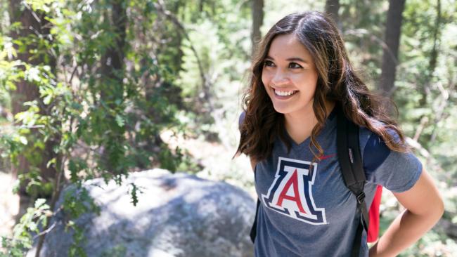 Girl smiling with Arizona t-shirt